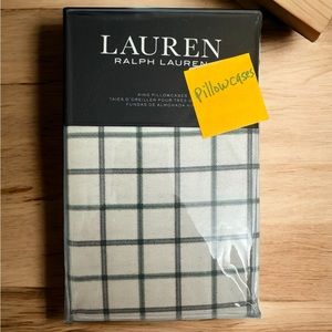 Lauren Ralph Lauren Flannel 2 King Pillowcases Millerton Plaid RDGRNMU NEW,